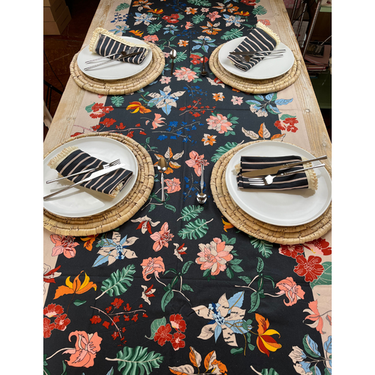 Camino de mesa estampado artesanal Floreal