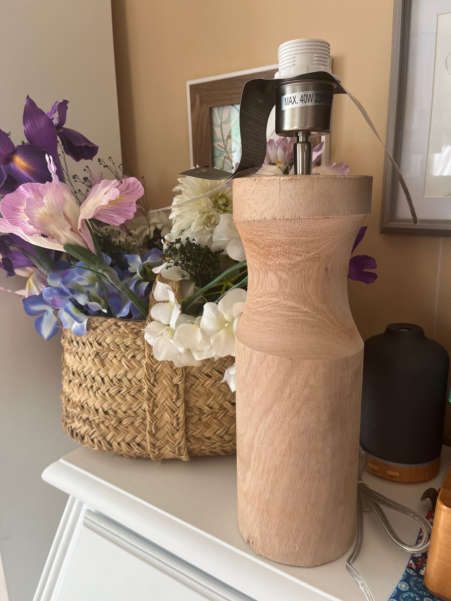 Pie de lámpara tronco grande