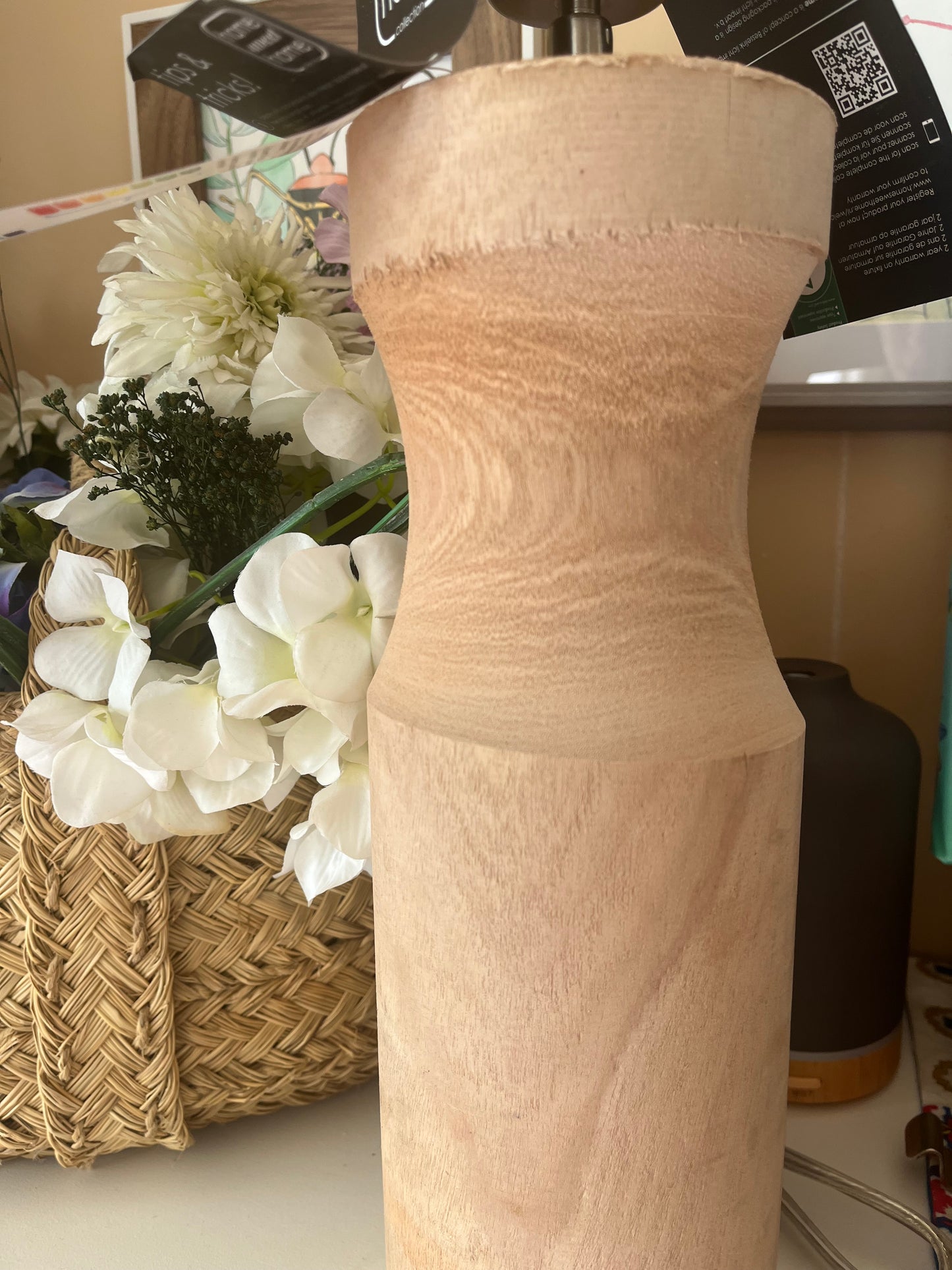 Pie de lámpara tronco grande